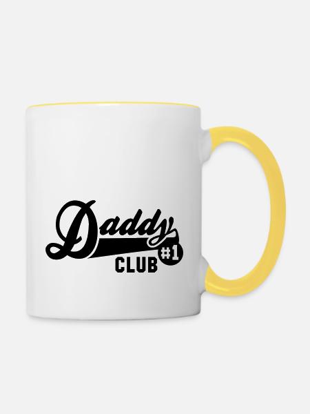 Daddy No1 CLUB - Tasse zweifarbig - Weiß/Gelb