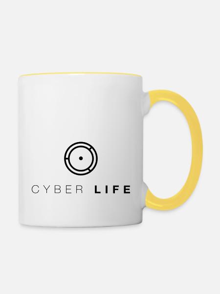 CYBERLIFE_Android - Tasse zweifarbig - Weiß/Gelb