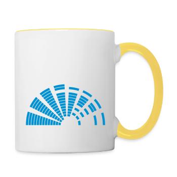 halbkreis balken musik lautstaerke mischpult form - Tasse zweifarbig - Weiß/Gelb - Rechts