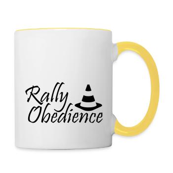 Rally Obedience - Tasse zweifarbig - Weiß/Gelb - Rechts