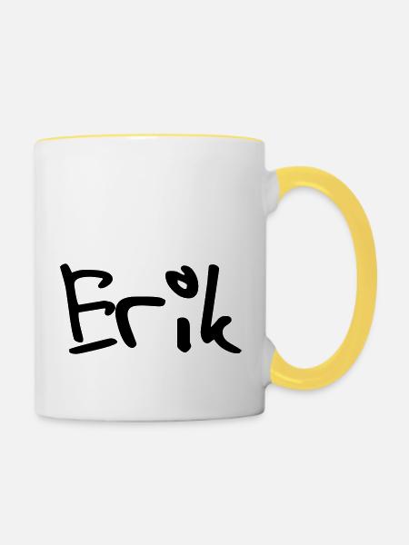 erik - Tasse zweifarbig - Weiß/Gelb