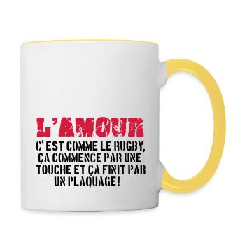 rugby - Contrasting Mug - white/yellow - Right