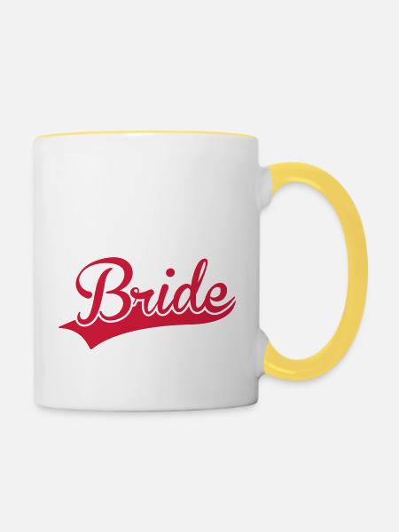 bride - Tasse zweifarbig - Weiß/Gelb