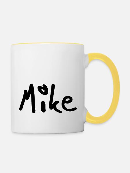 mike - Tasse zweifarbig - Weiß/Gelb