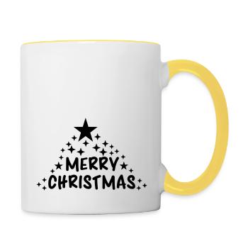 nikolaus christmas fir fir tree star desig - Contrasting Mug - white/yellow - Right