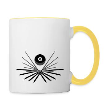 Billard Emblem 2 - Mug contrasté - blanc/jaune - Droite
