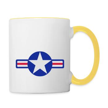 usa army - Contrasting Mug - white/yellow - Right