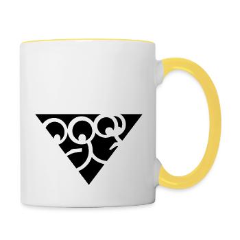 Aussenseiter-Shirt (Schwarz-Gelb) - Tasse zweifarbig - Weiß/Gelb - Rechts