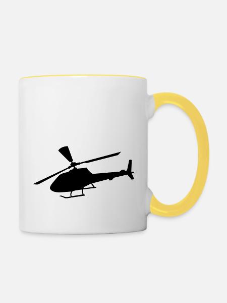 hubschrauber - Tasse zweifarbig - Weiß/Gelb