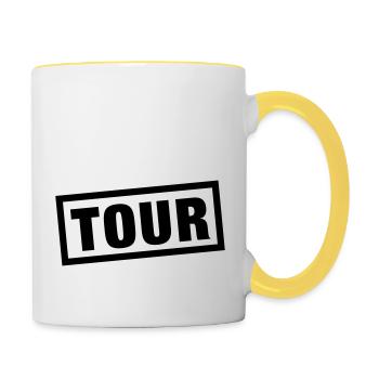 tour_f1 - Tasse zweifarbig - Weiß/Gelb - Rechts