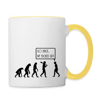 evolution - Tasse zweifarbig - Weiß/Gelb - Rechts