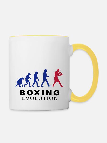 Boxing evolution - Tasse zweifarbig - Weiß/Gelb