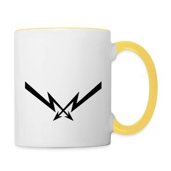 clipart 2 blitze muster elektrisch strom energie s - Tasse zweifarbig - Weiß/Gelb - Rechts