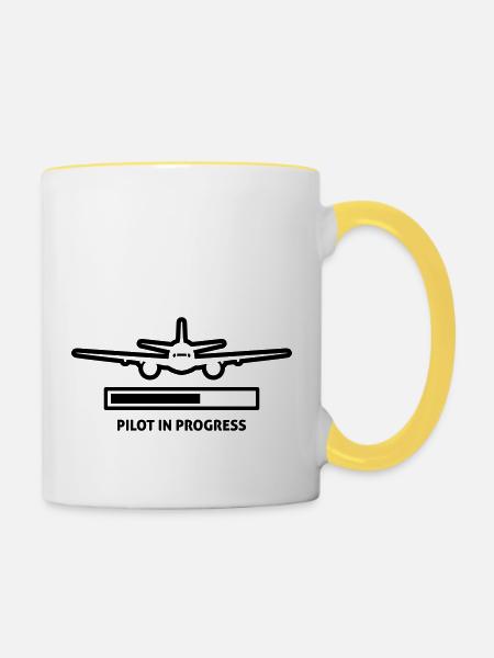 pilot - Tasse zweifarbig - Weiß/Gelb