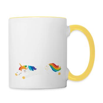 Nope. Not Today - Cute Unicorn - Contrasting Mug - white/yellow - Right
