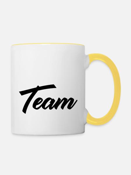 team - Tasse zweifarbig - Weiß/Gelb