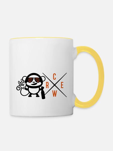monkey crew - Tasse zweifarbig - Weiß/Gelb