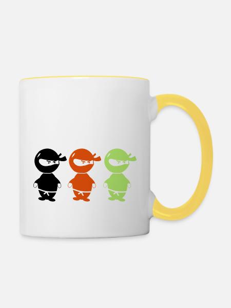 ninjas_002 - Tasse zweifarbig - Weiß/Gelb
