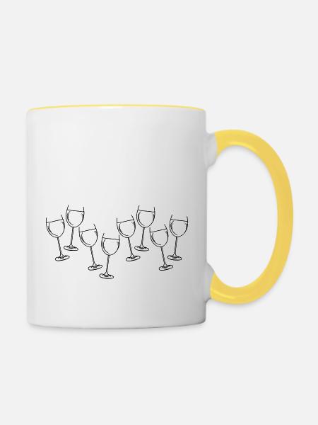 Wein glaeser sekt - Tasse zweifarbig - Weiß/Gelb