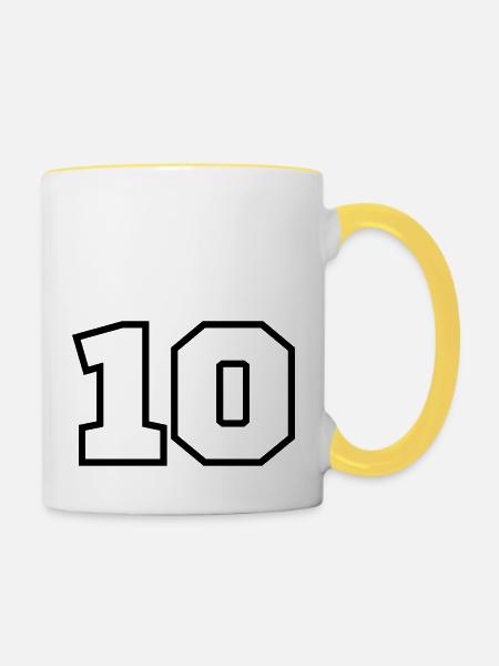 10 - Tasse zweifarbig - Weiß/Gelb