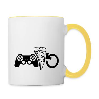 Gambling Food Repeat - Contrasting Mug - white/yellow - Right
