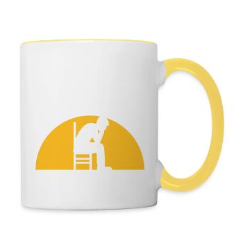 Homme de dépression solaire - Mug contrasté - blanc/jaune - Droite