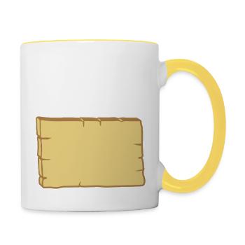 Cadre de conception de panneau en bois - Mug contrasté - blanc/jaune - Droite