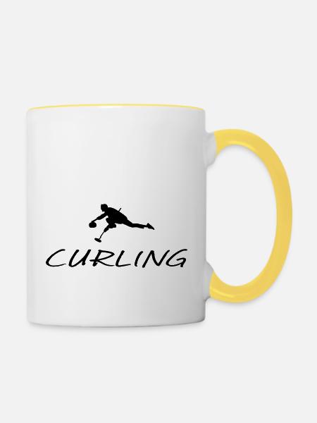 CURLING - Tasse zweifarbig - Weiß/Gelb