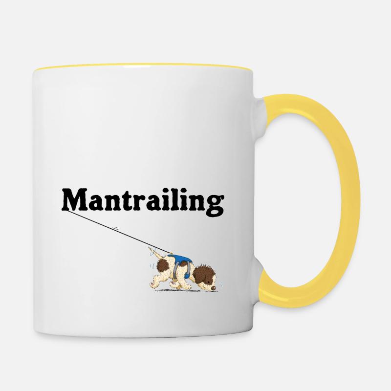 Mantrailing1 1 - Tasse zweifarbig - Weiß/Gelb