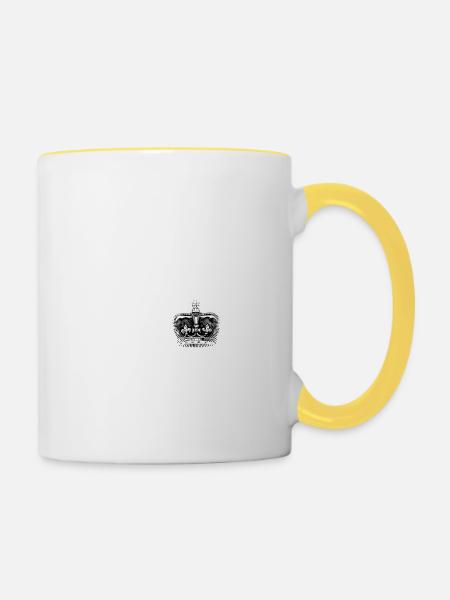 König sein - Tasse zweifarbig - Weiß/Gelb