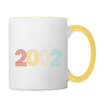 Vintage 2002 Birthday Year of birth Retro seashell - Contrasting Mug - white/yellow - Right