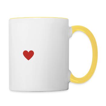 Ich liebe Hot Dads - Tasse zweifarbig - Weiß/Gelb - Rechts