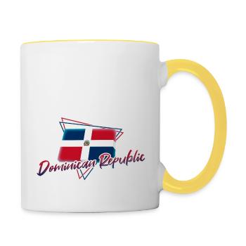 Dominikanische Republik - Tasse zweifarbig - Weiß/Gelb - Rechts