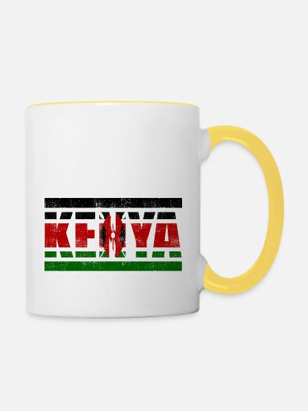 Kenia - Tasse zweifarbig - Weiß/Gelb