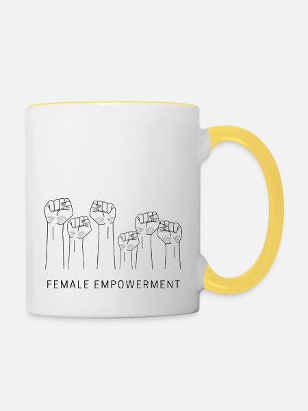 Female Empowerment - Tasse zweifarbig - Weiß/Gelb