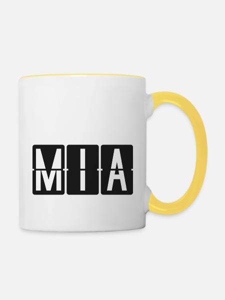 Miami - Tasse zweifarbig - Weiß/Gelb