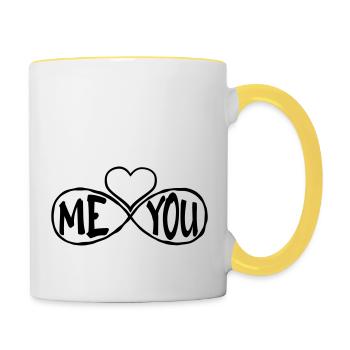 Toi et moi - Mug contrasté - blanc/jaune - Droite