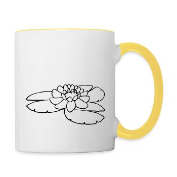 Fleur d’eau d’étang - Mug contrasté - blanc/jaune - Droite