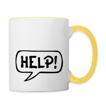 Comic Speech Bubble AIDE - Mug contrasté - blanc/jaune - Droite