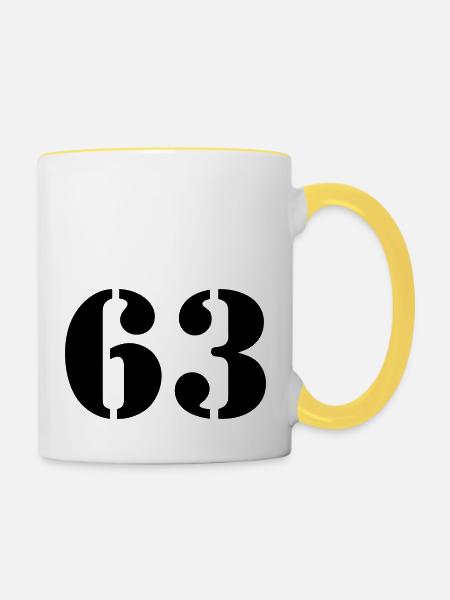 63 - Tasse zweifarbig - Weiß/Gelb