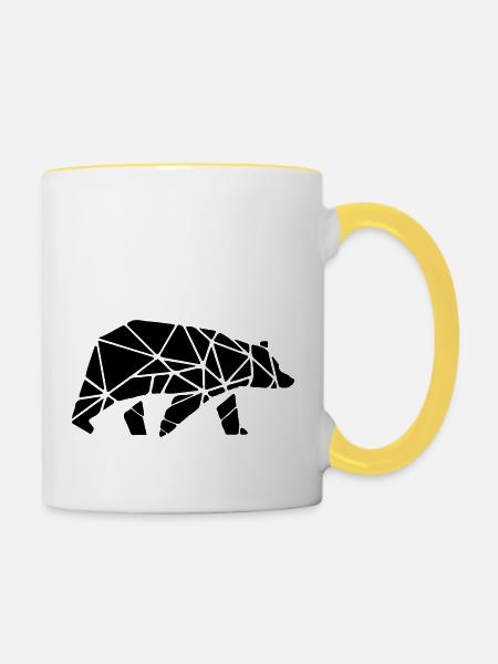 Bear - Tasse zweifarbig - Weiß/Gelb