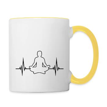 Yoga Pulse Heartbeat - Mug contrasté - blanc/jaune - Droite