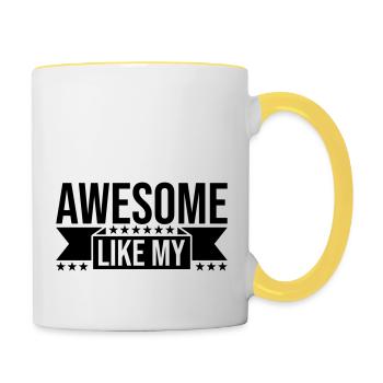 Insérer du texte génial comme - Mug contrasté - blanc/jaune - Droite