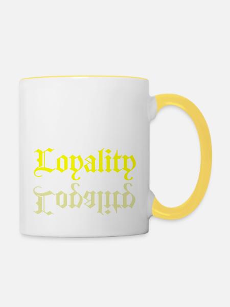 Loyalität - Tasse zweifarbig - Weiß/Gelb