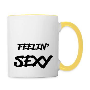 Feeling Sexy - Contrasting Mug - white/yellow - Right