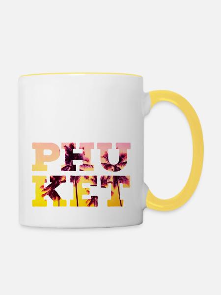 Phuket - Tasse zweifarbig - Weiß/Gelb