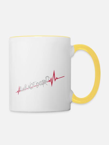 punks not dead Zitat - Tasse zweifarbig - Weiß/Gelb