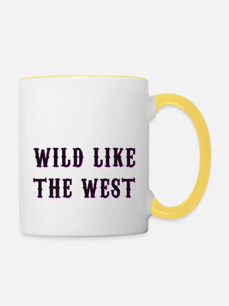 Wild like the west - Tasse zweifarbig - Weiß/Gelb