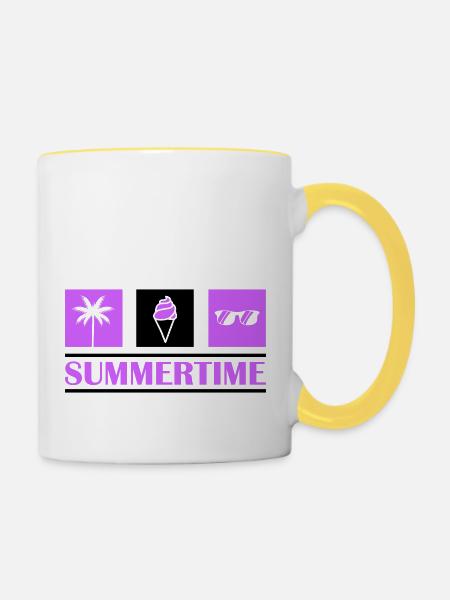 Summertime - Tasse zweifarbig - Weiß/Gelb