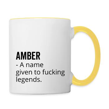 Amber un nom donné à Fucking Legends - Mug contrasté - blanc/jaune - Droite